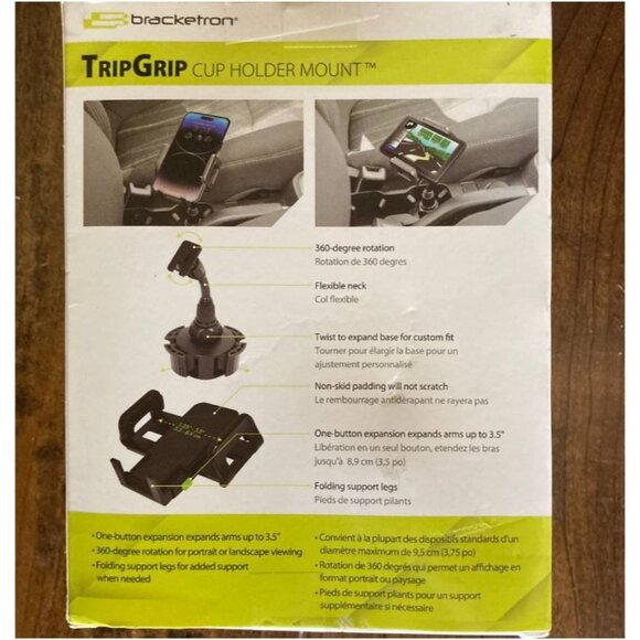 Bracketron Black Trip Grip Cup Holder Mount Adjustable For Cars - Picture 4 of 10